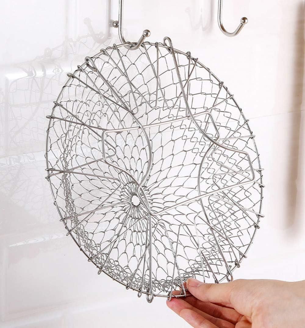 Multifunctional Frying Pan Basket Stainless Steel Folding Strainer